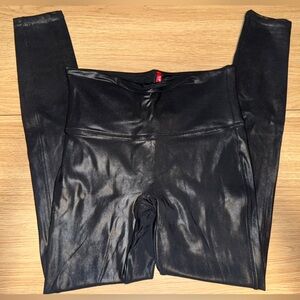 Black Faux Leather Spanx